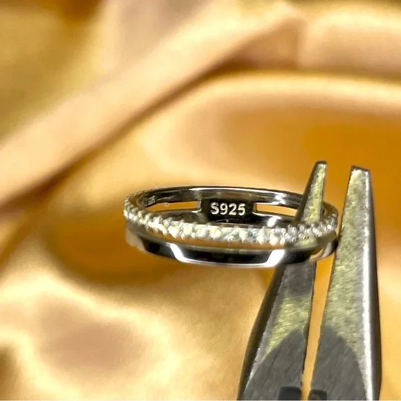 S925 Double Eternity & Solid Band Ring - Picture 3 of 3